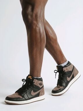 Nike Air Jordan 1 Retro High O.G. Palomino Sneakers - Black & Taupe Size 12 VGC